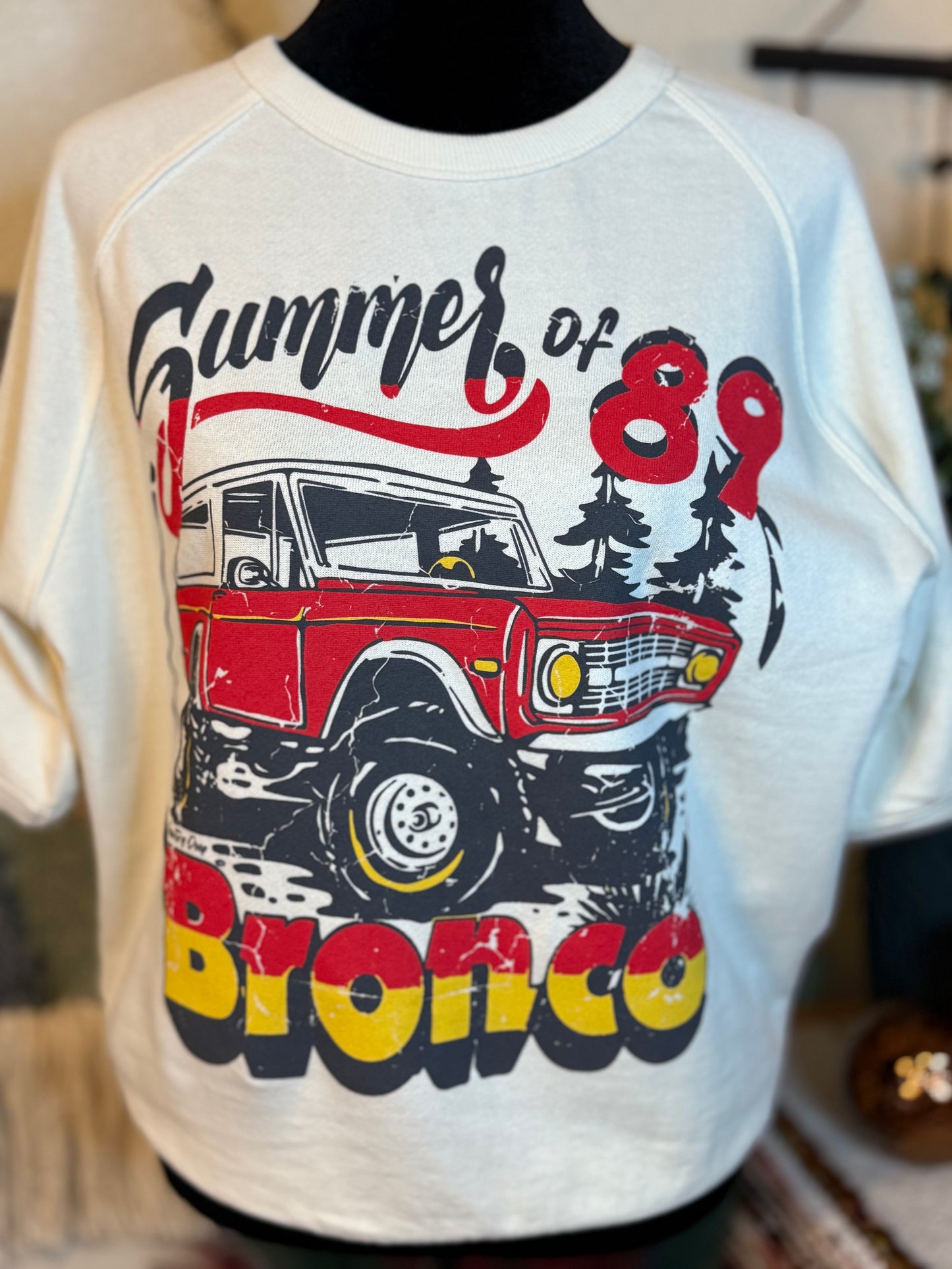 Bronco Summer of 89 short sleeved raglan sweatshirt