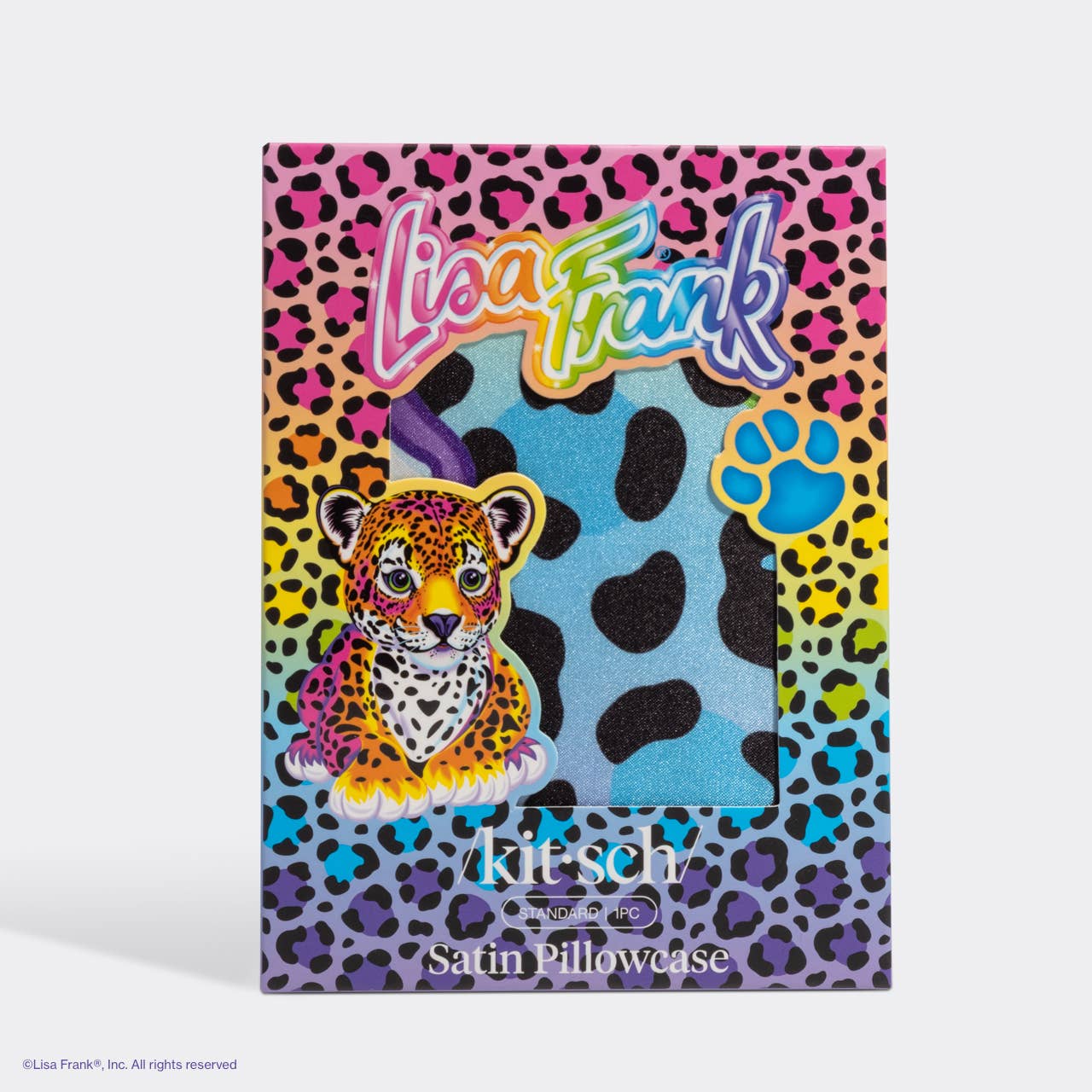 KITSCH - Lisa Frank x Kitsch Standard Satin Pillowcase - Rainbow Leopard no