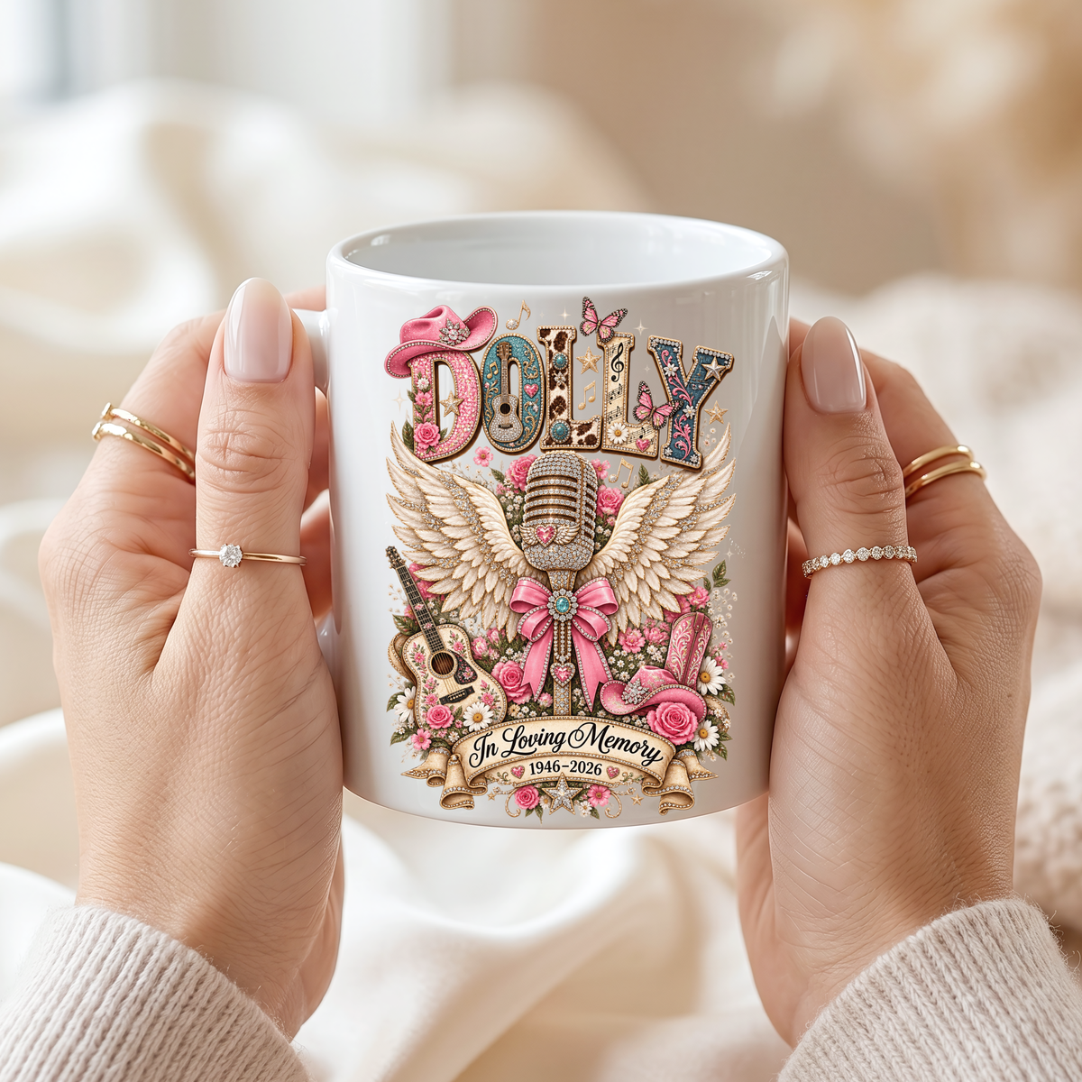 💕 Dolly-Inspired “In Loving Memory” 15 oz Ceramic Mug 🎤✨