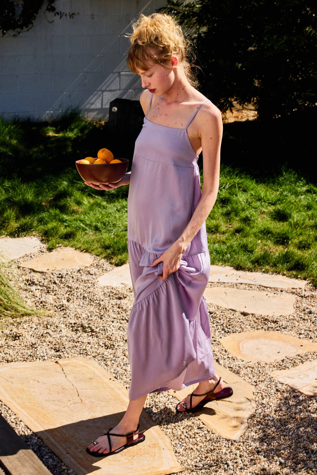 Lara Daisy - Leopard Square Neck Ruffled Hem Cami Midi Dress