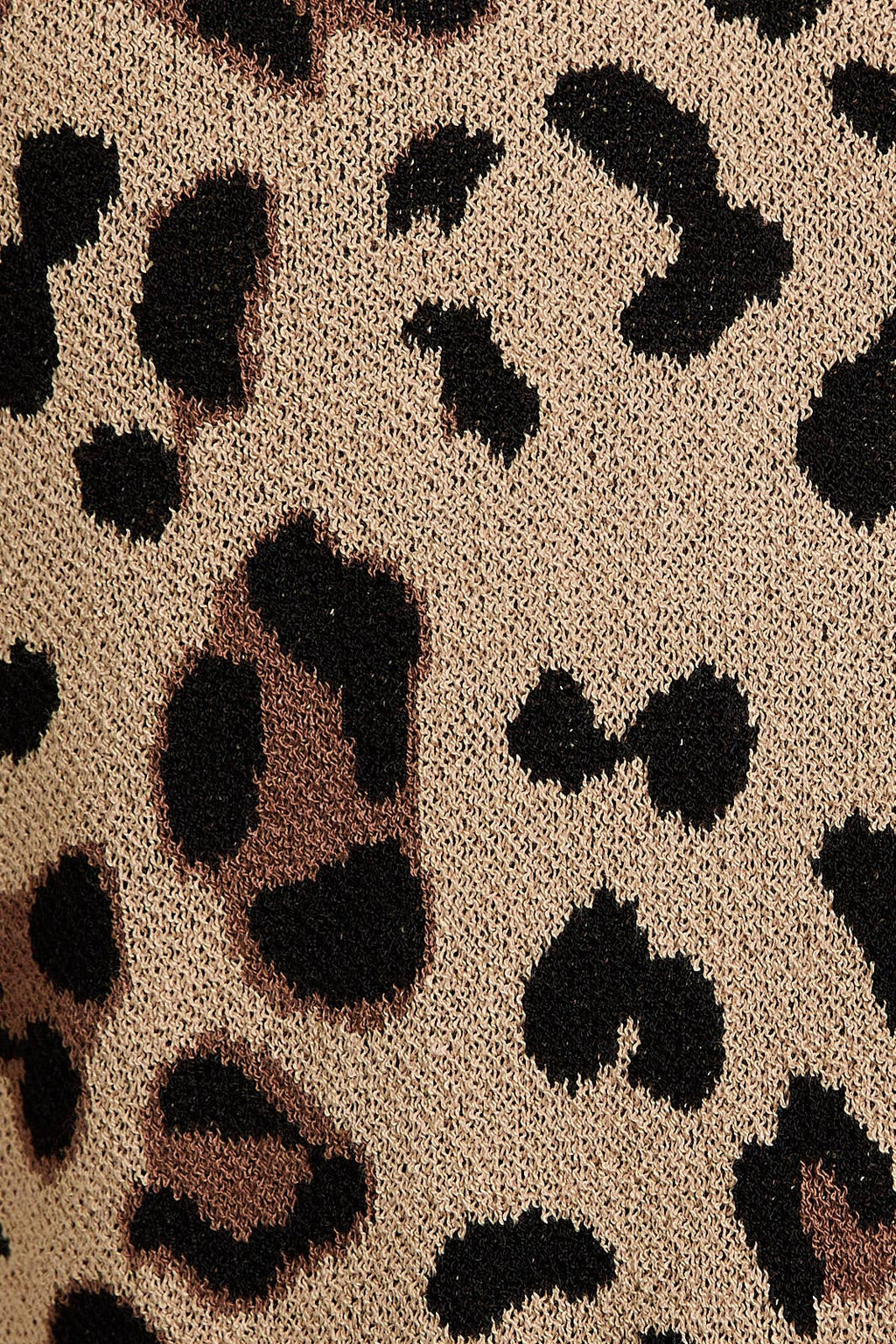 Sleeveless V-Neck Leopard Printed Crop Sweater Top