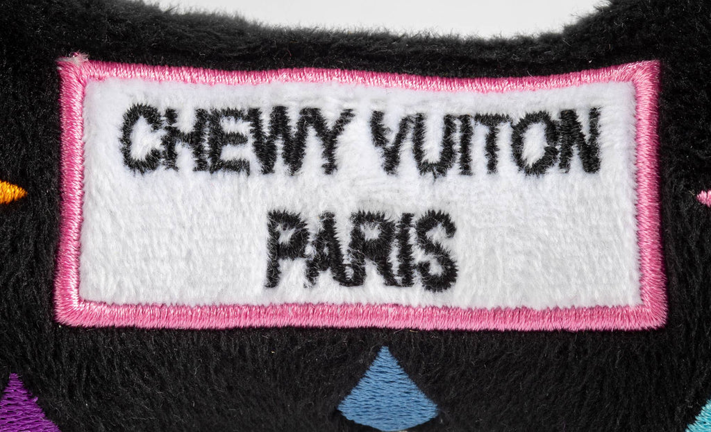 Black Monogram Chewy Vuiton Bone Squeaker Dog Toy