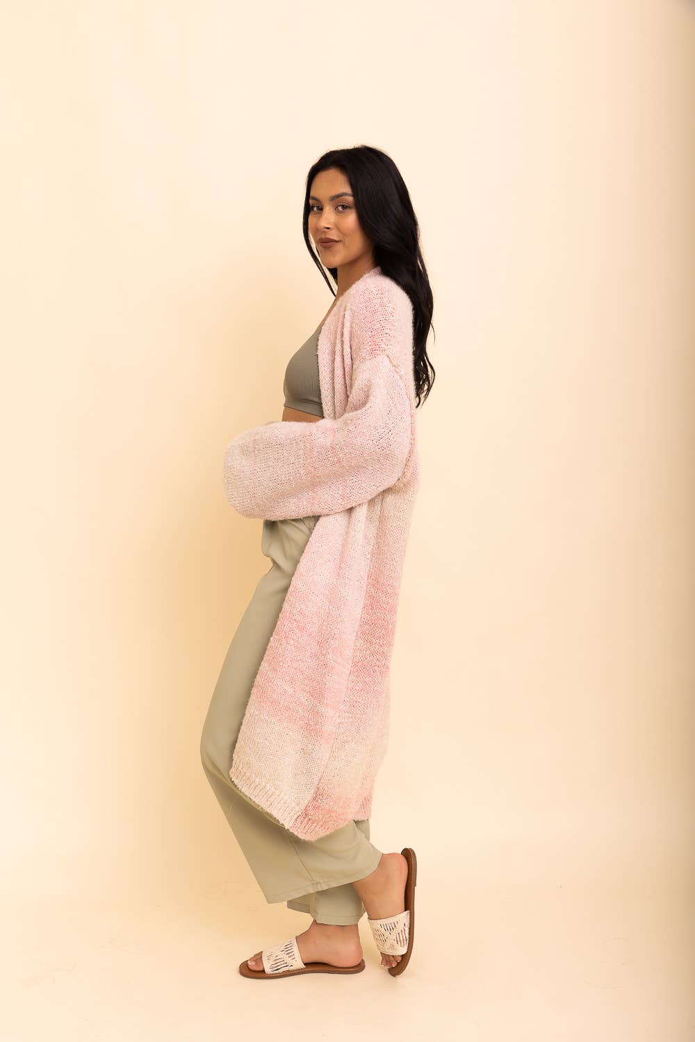 Cozy Knit Ombre Longline Cardigan