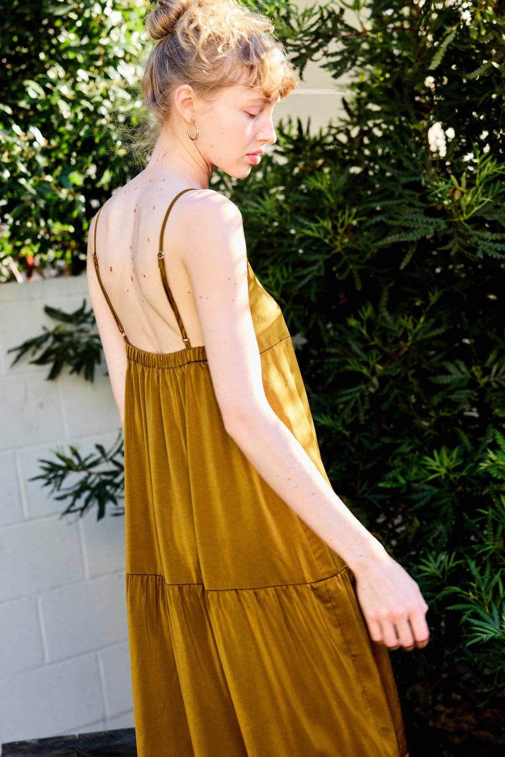 Lara Daisy - Leopard Square Neck Ruffled Hem Cami Midi Dress