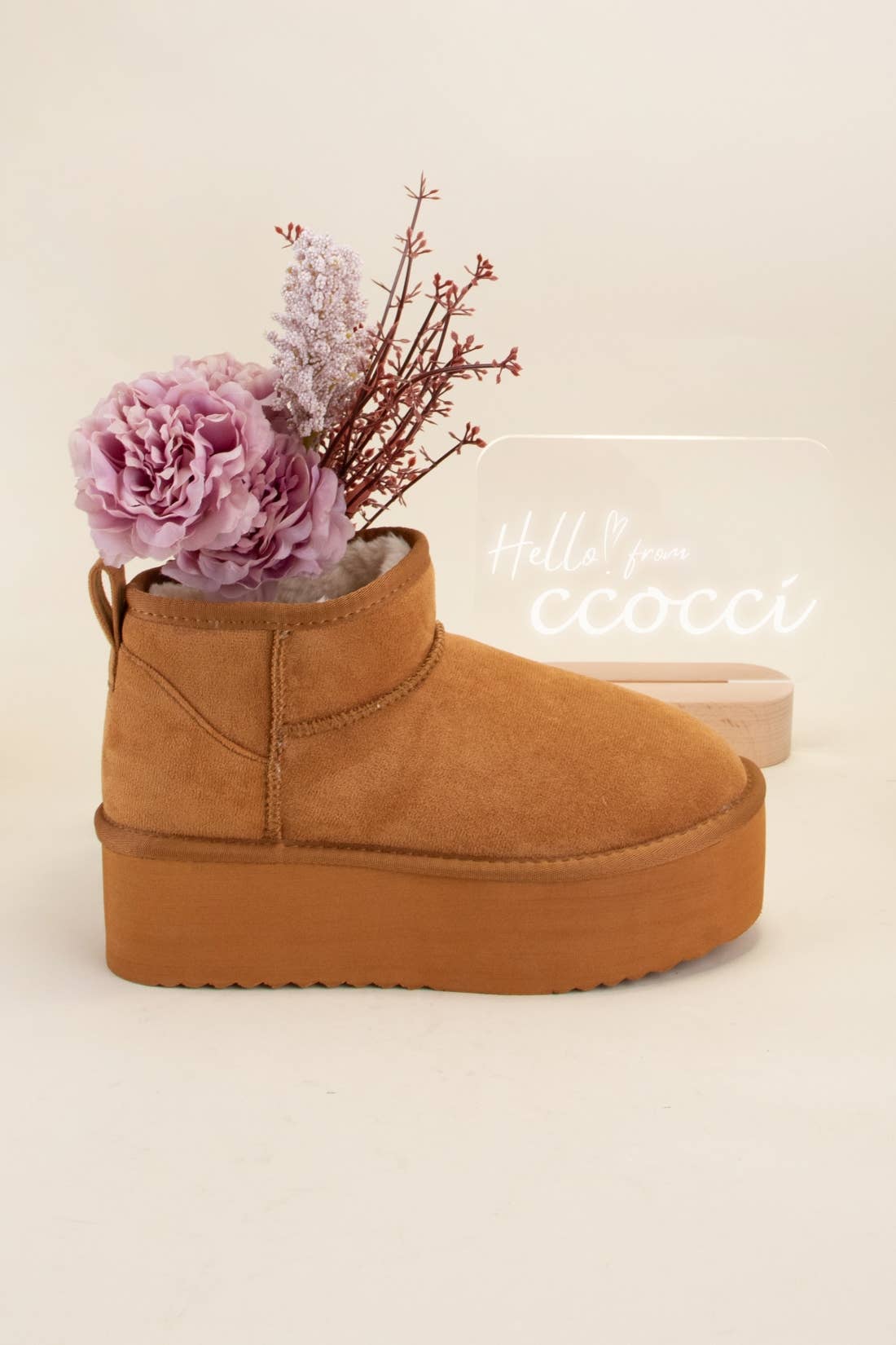 Benji Mini Ankle Platform Heel Fur-lined Boots