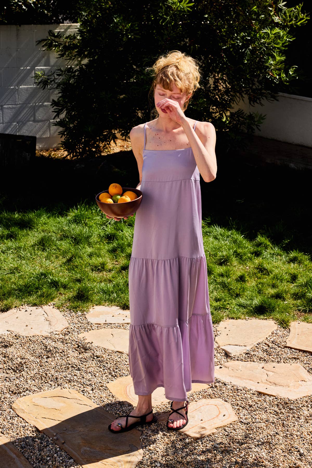 Lara Daisy - Leopard Square Neck Ruffled Hem Cami Midi Dress