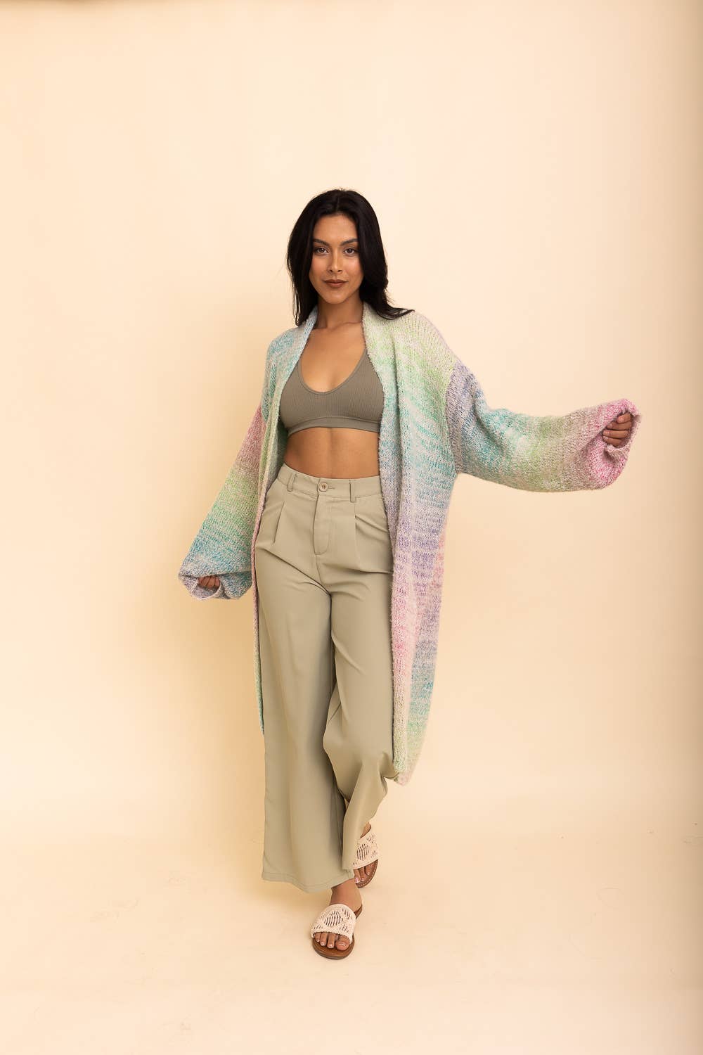 Cozy Knit Ombre Longline Cardigan