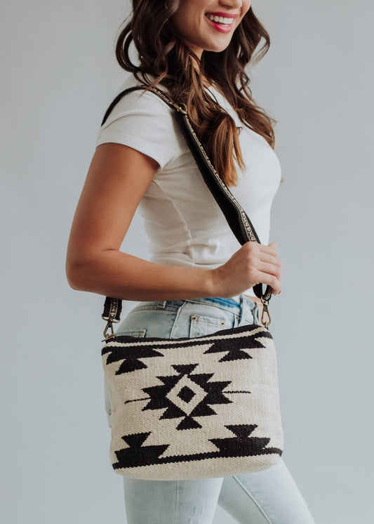 Panache Apparel Co. - Cream & Black Aztec Crossbody