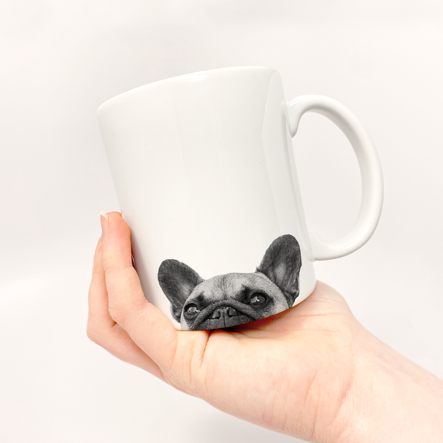 Peeking Frenchie Mug
