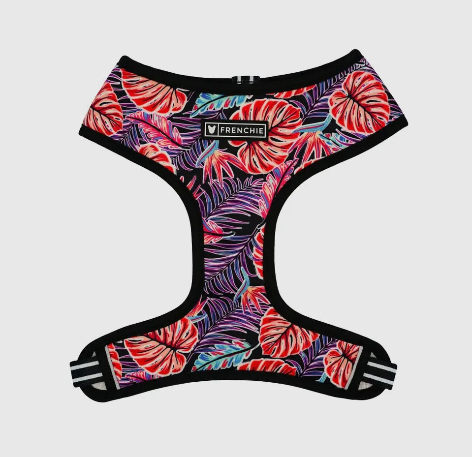 Frenchie Reversible Duo Harness in Tropical Palms