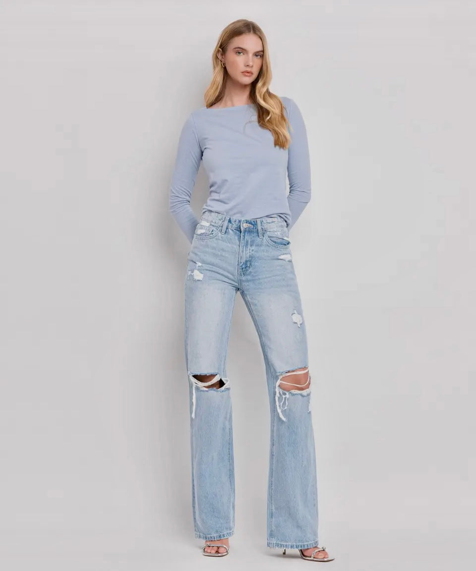 90’s Vintage Super High Rise Flare Jeans
