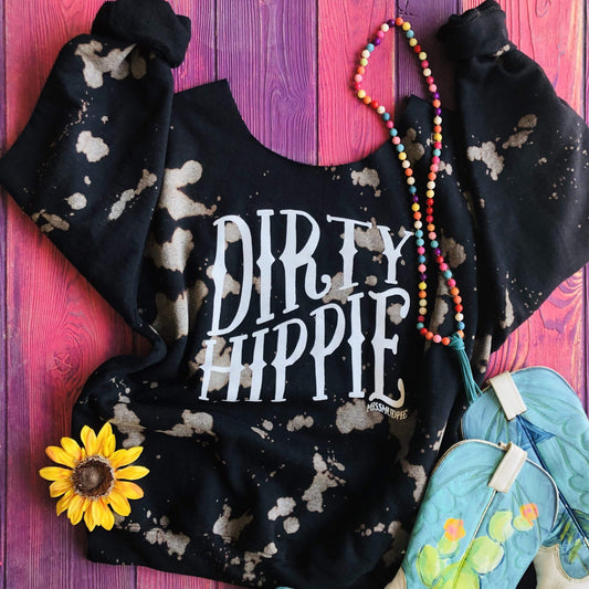 Cut neck bleached Dirty Hippie Pullover