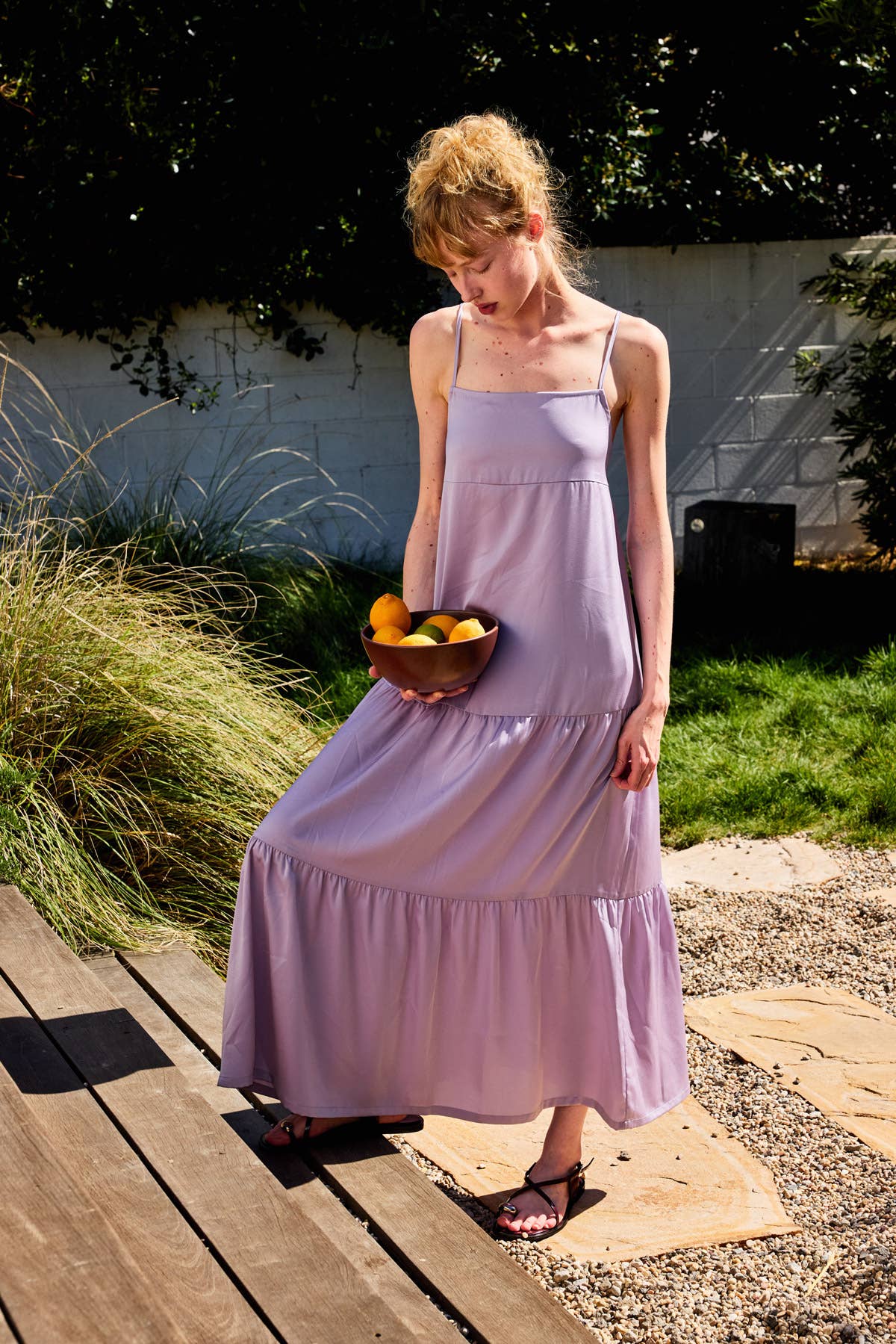 Lara Daisy - Leopard Square Neck Ruffled Hem Cami Midi Dress