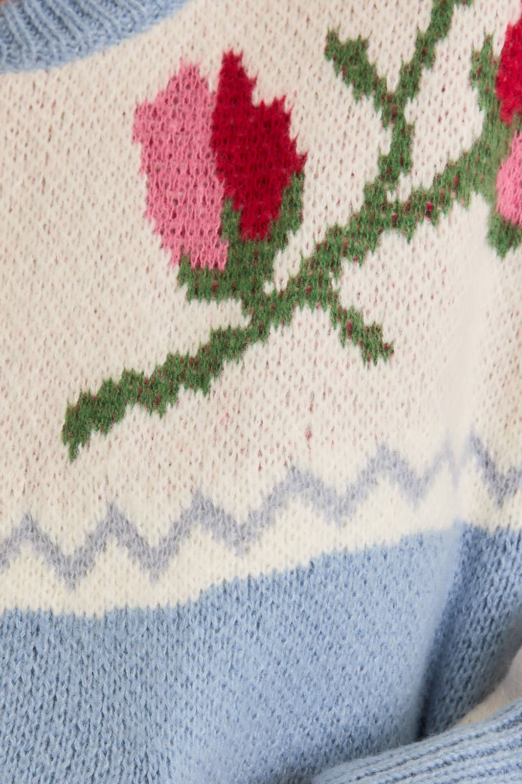 Long Sleeve Floral Pattern Detail Sweater Jacket