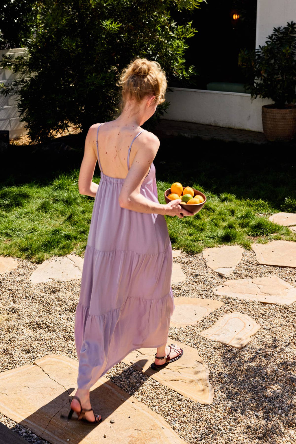 Lara Daisy - Leopard Square Neck Ruffled Hem Cami Midi Dress