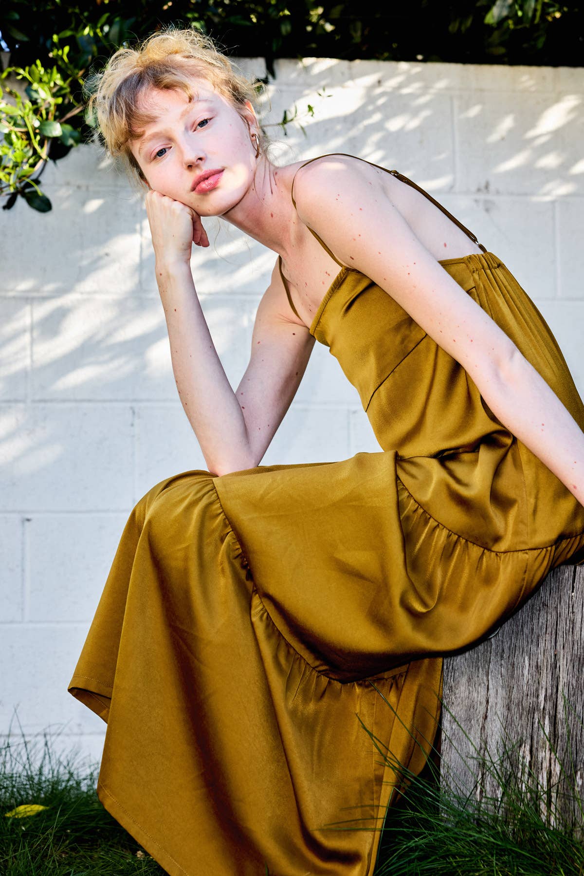 Lara Daisy - Leopard Square Neck Ruffled Hem Cami Midi Dress