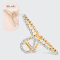 KITSCH - Metal Rhinestone Loop Claw Clip 1pc- Gold