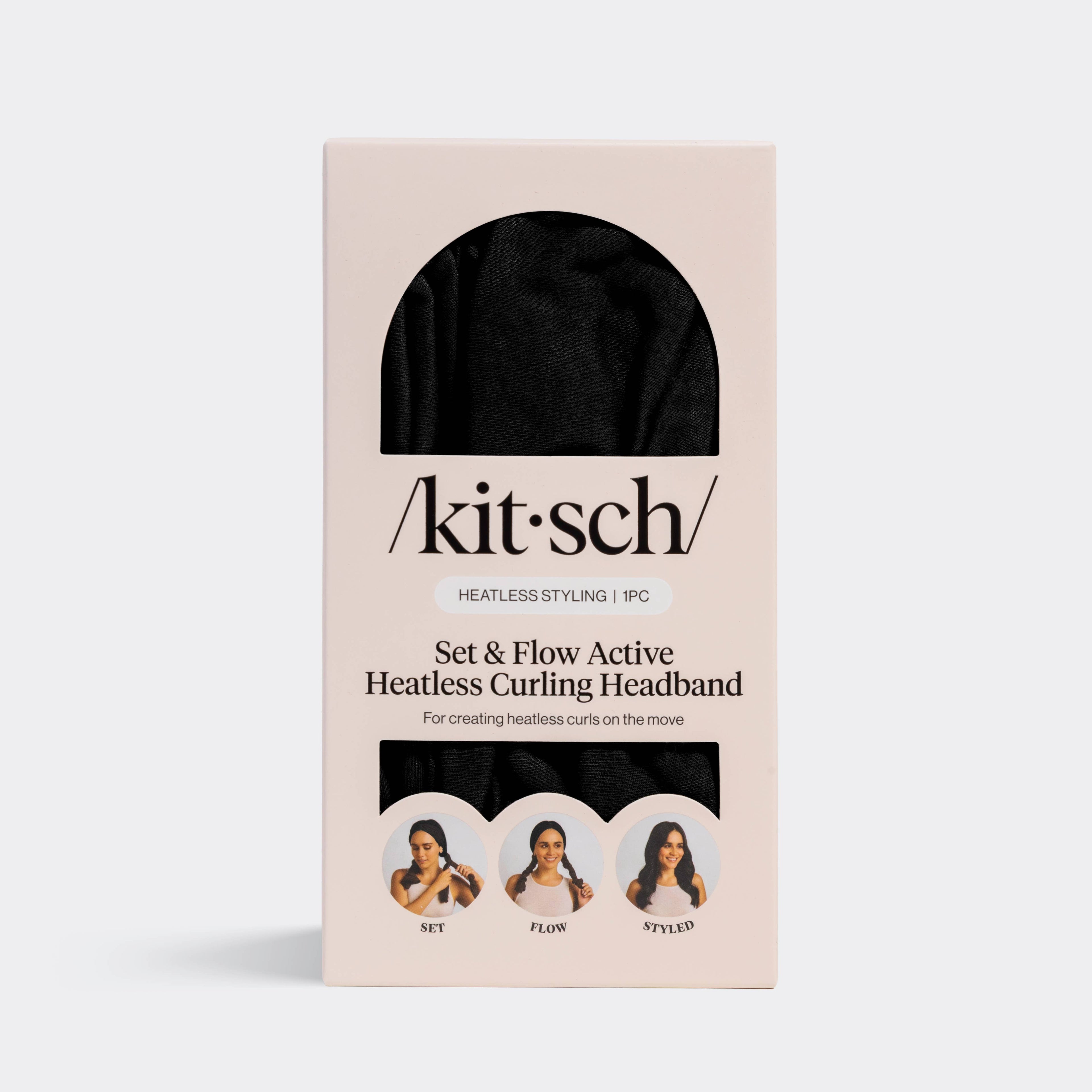 KITSCH - Set & Flow Heatless Curling Headband - Black