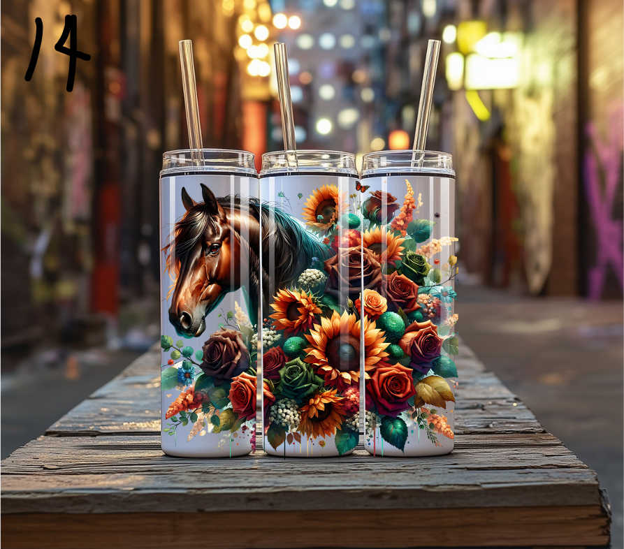 Stainless Steel 20oz Tumblers w/Straw
