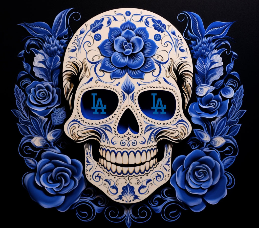LA Dodgers Skull Tumbler