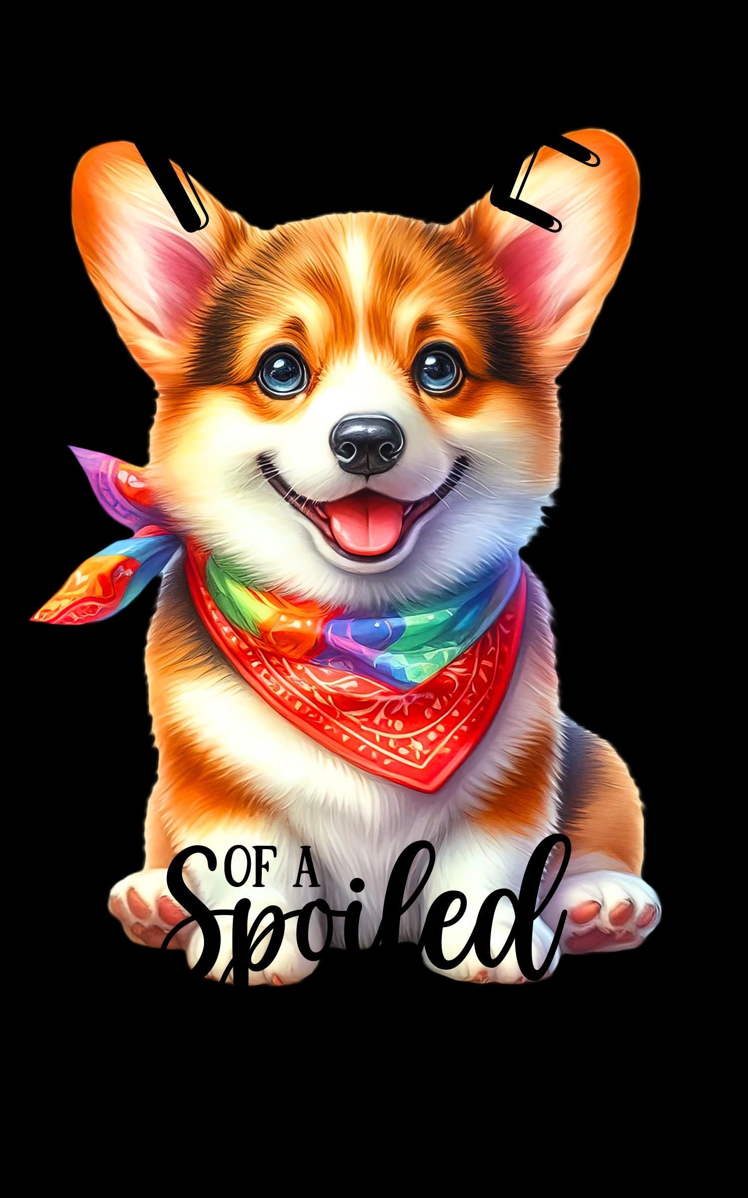 Spoiled Rotten Corgi Tea Towel – Funny Dog Kitchen Decor, Corgi Mom Gift