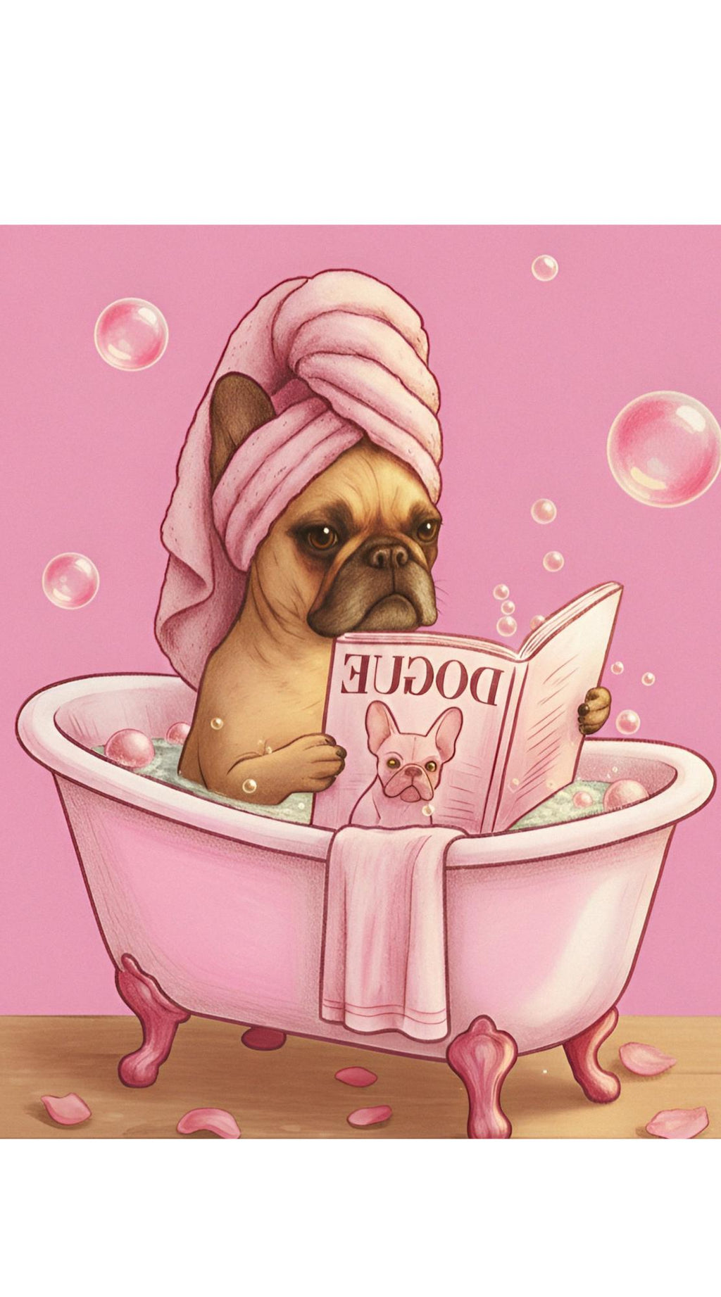 French Bulldog Spa Day Waffle Towel
