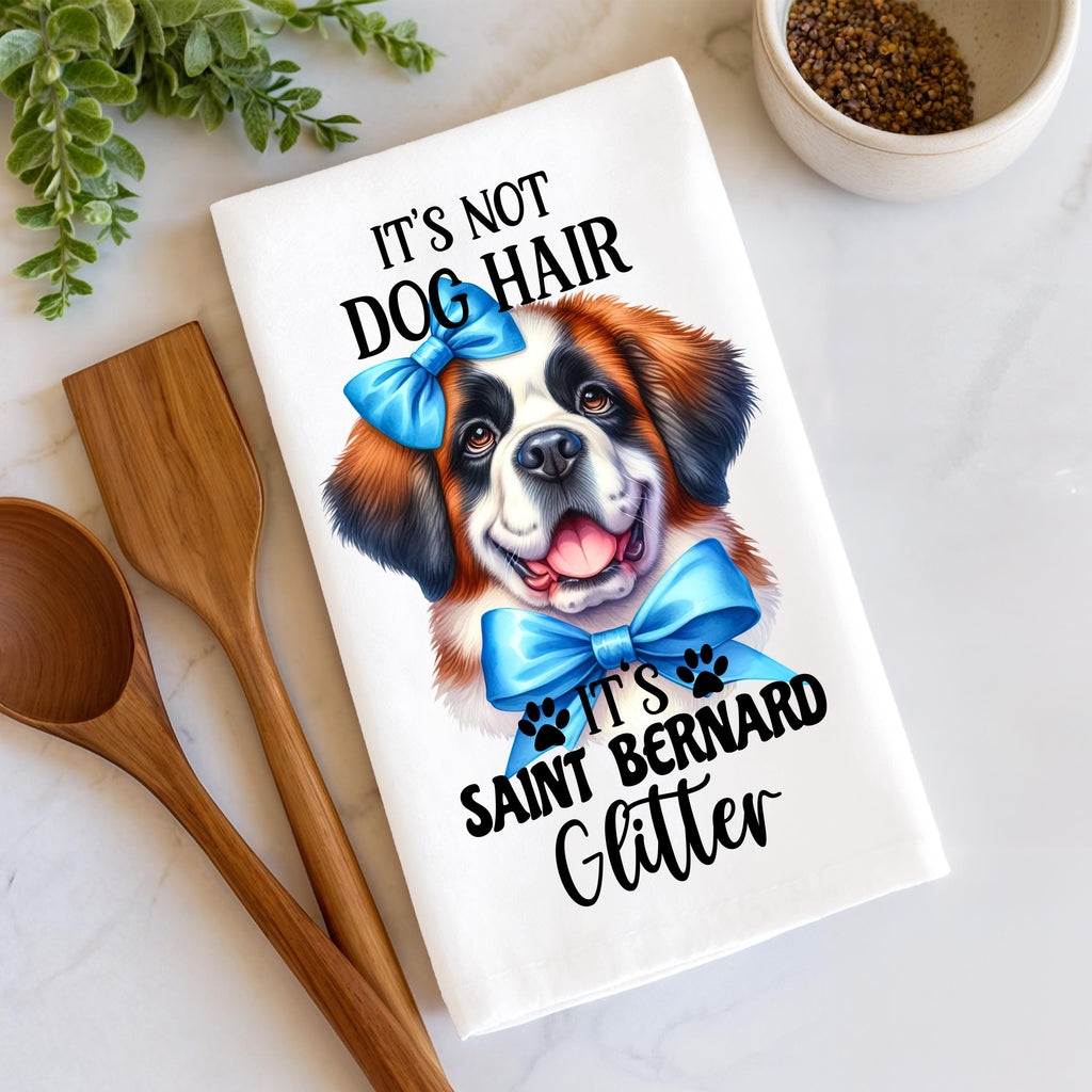 Saint Bernard Glitter Tea Towel