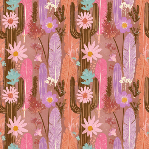 Boho Cactus & Feather Stainless Steel Tumbler