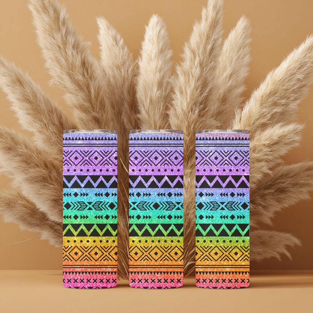 Rainbow Tribal Inspired Stainless Steel Tumbler