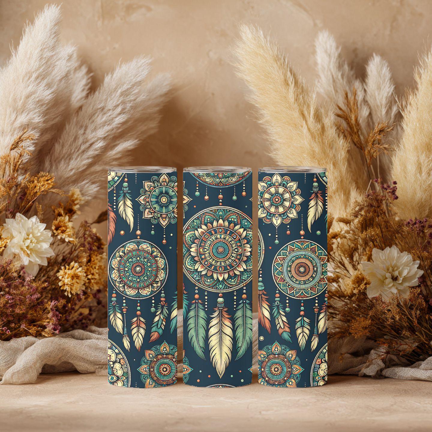 Boho Dreamcatcher Tumbler – 20 oz Skinny Tumbler