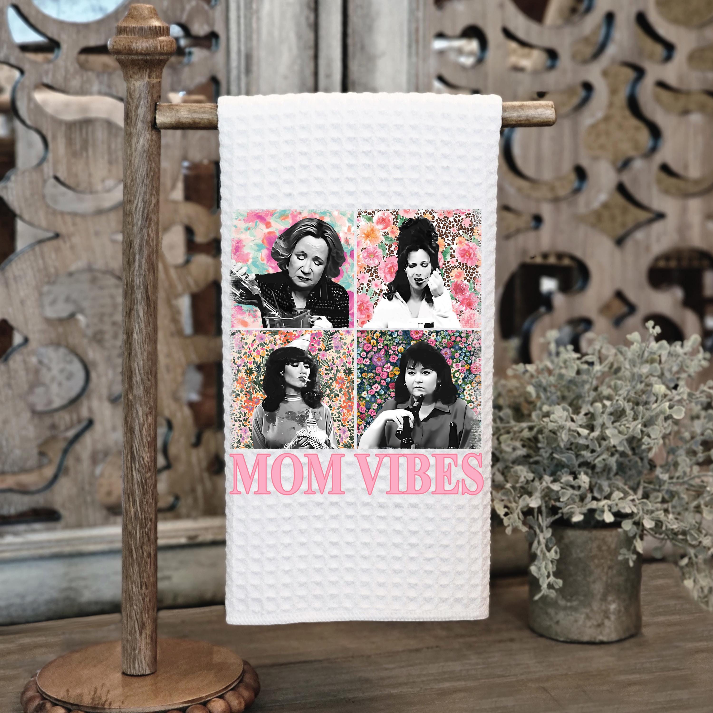 Mom Vibes Waffle Kitchen Towel