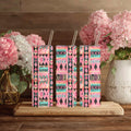 Pink Southwestern Tumbler | Boho Aztec 20 oz Skinny Tumbler | Western Tribal | Cowgirl Gift