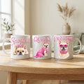 Spoiled Frenchie Queen Mug Set | Set of 3 French Bulldog Mugs | 11 oz Ceramic Coffee Mug Collection | Dog Mom Gift