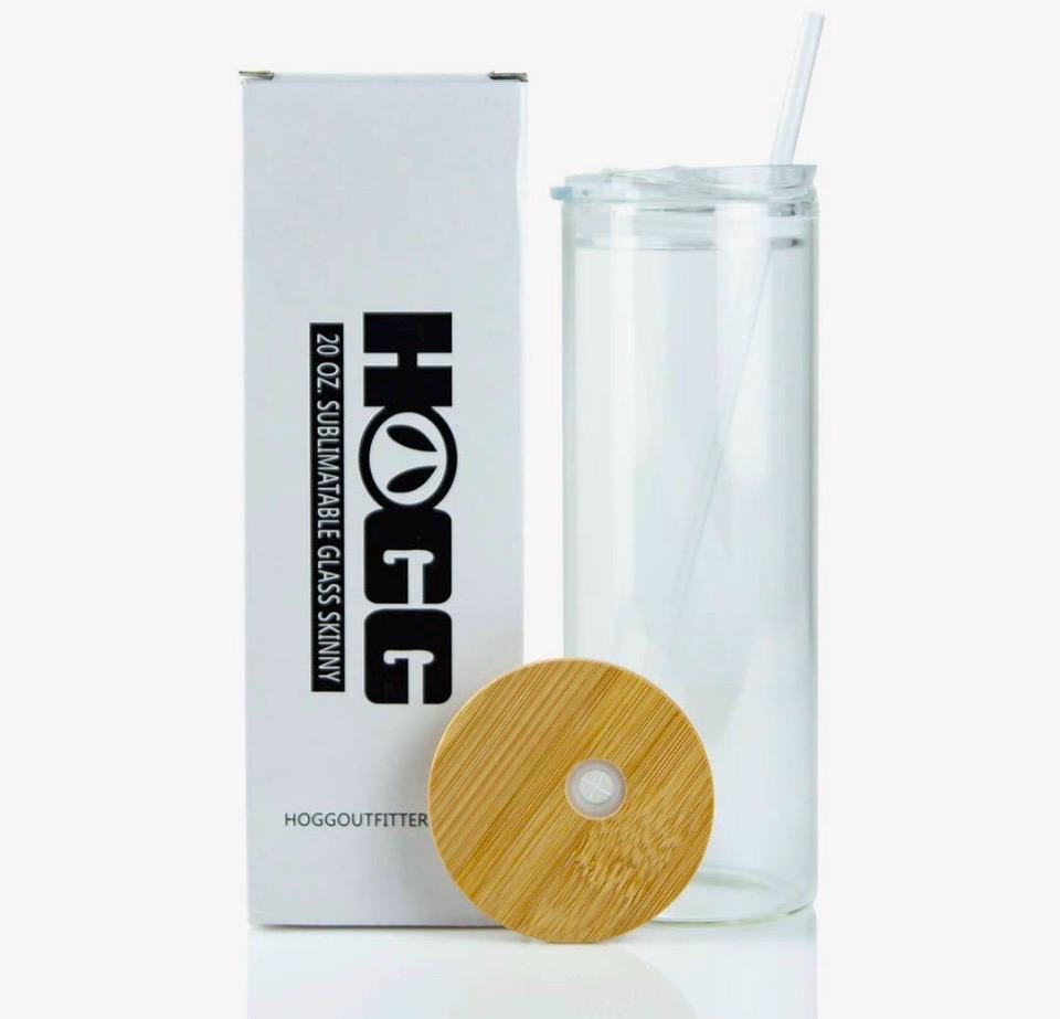 Hot Pink Aztec Glass Tumbler | 20 oz Clear Glass Can | Southwestern Iced Coffee Cup | Boho Bamboo Lid & Straw | Western Gift
