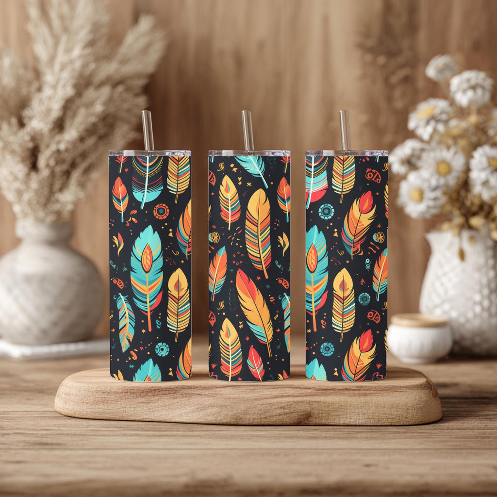 Boho Feather Tumbler & Mug Gift Set
