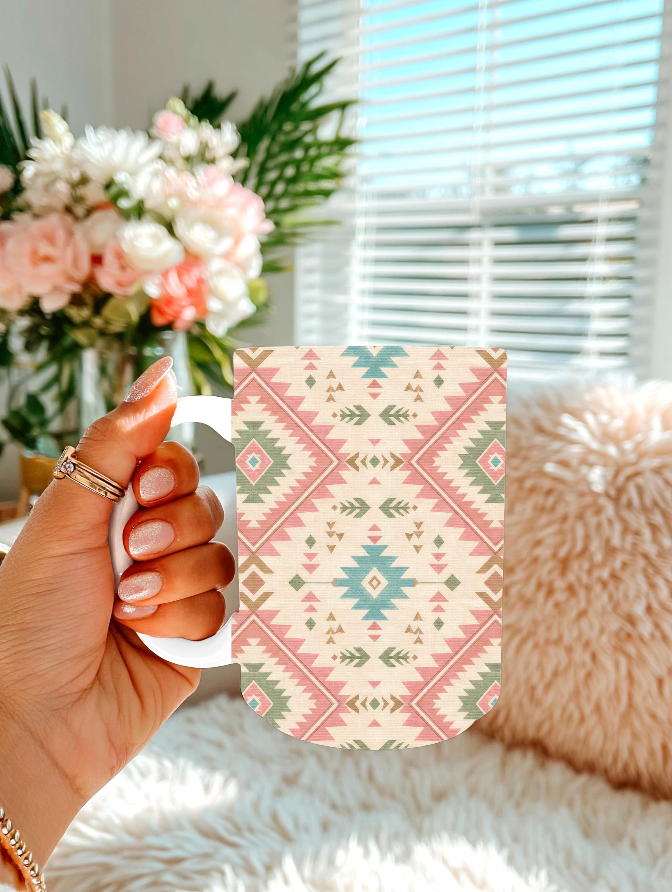 Pastel Southwestern Aztec 15 oz Coffee Mug